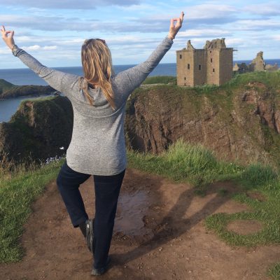 Debi Tree Pose Dunnottar Castle - cropped